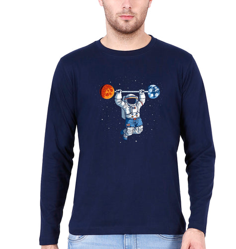 Gym Full Sleeves T-Shirt for Men-Navy Blue-Ektarfa.online
