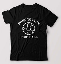 Load image into Gallery viewer, Play Football T-Shirt for Men-S(38 Inches)-Black-Ektarfa.online
