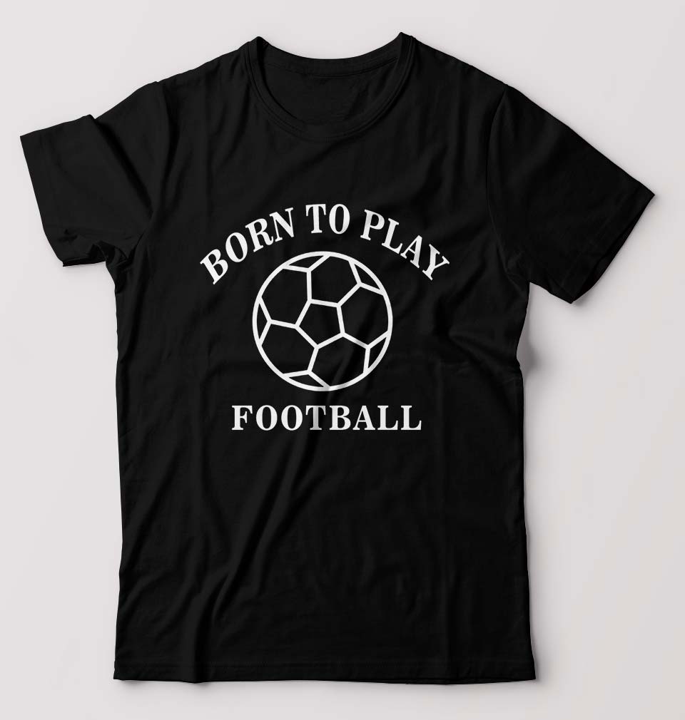 Play Football T-Shirt for Men-S(38 Inches)-Black-Ektarfa.online