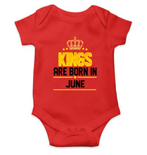 Load image into Gallery viewer, Kings Are Born In June Kids Romper For Baby Boy/Girl-0-5 Months(18 Inches)-RED-Ektarfa.online
