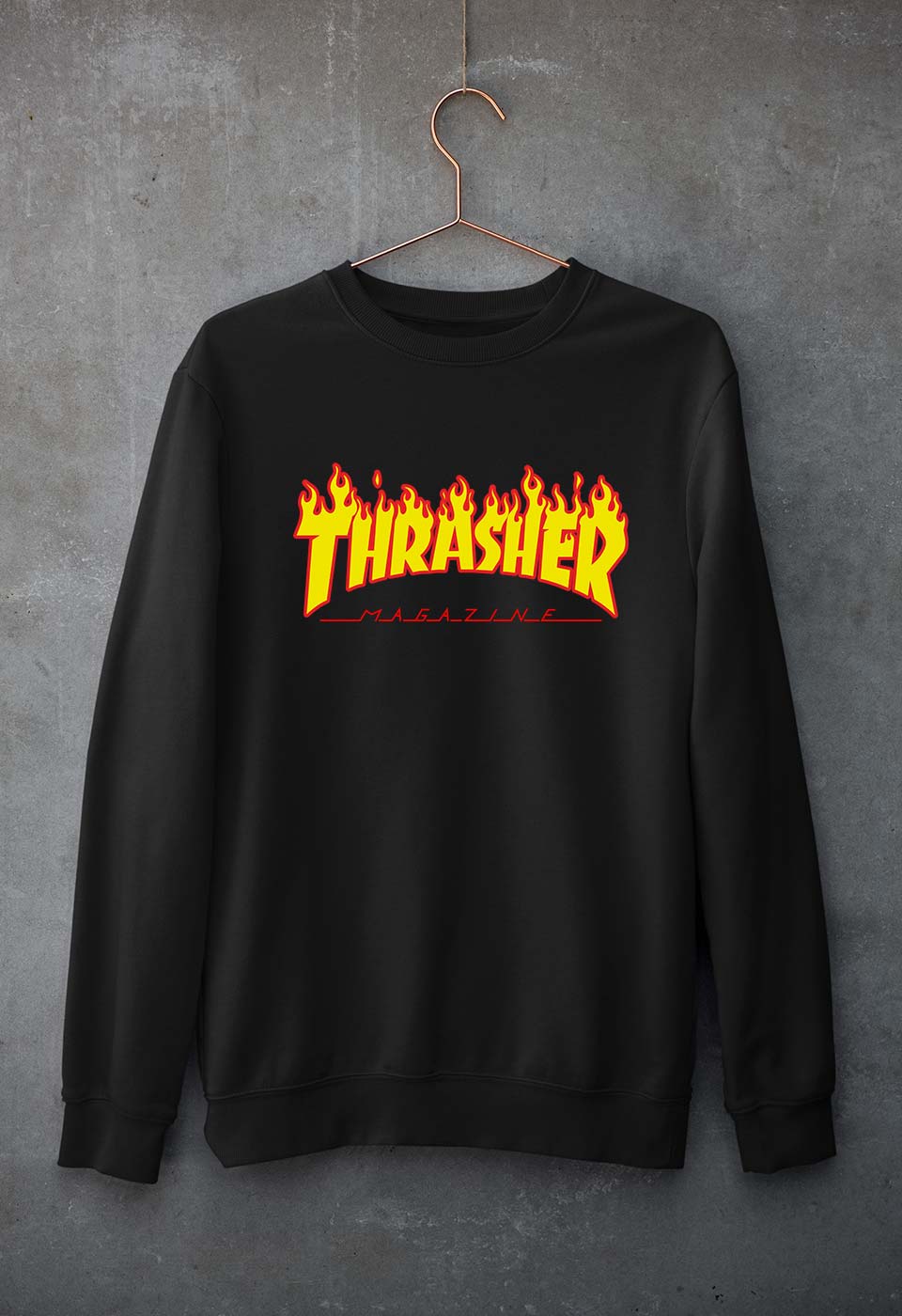 Thrasher Unisex Sweatshirt for Men/Women-S(40 Inches)-Black-Ektarfa.online