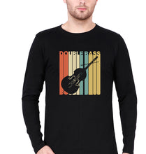 Load image into Gallery viewer, Double Bass Violin Full Sleeves T-Shirt for Men-Black-Ektarfa.online
