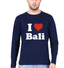 Load image into Gallery viewer, I Love Bali Full Sleeves T-Shirt for Men-Navy Blue-Ektarfa.online
