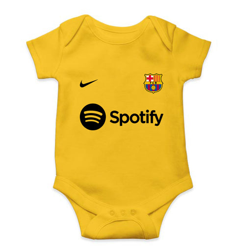 Barcelona 2022-23 Kids Romper For Baby Boy/Girl-0-5 Months(18 Inches)-Yellow-Ektarfa.online