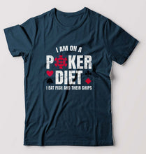 Load image into Gallery viewer, Poker T-Shirt for Men-S(38 Inches)-Petrol Blue-Ektarfa.online
