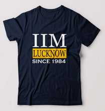Load image into Gallery viewer, IIM Lucknow T-Shirt for Men-S(38 Inches)-Navy Blue-Ektarfa.online
