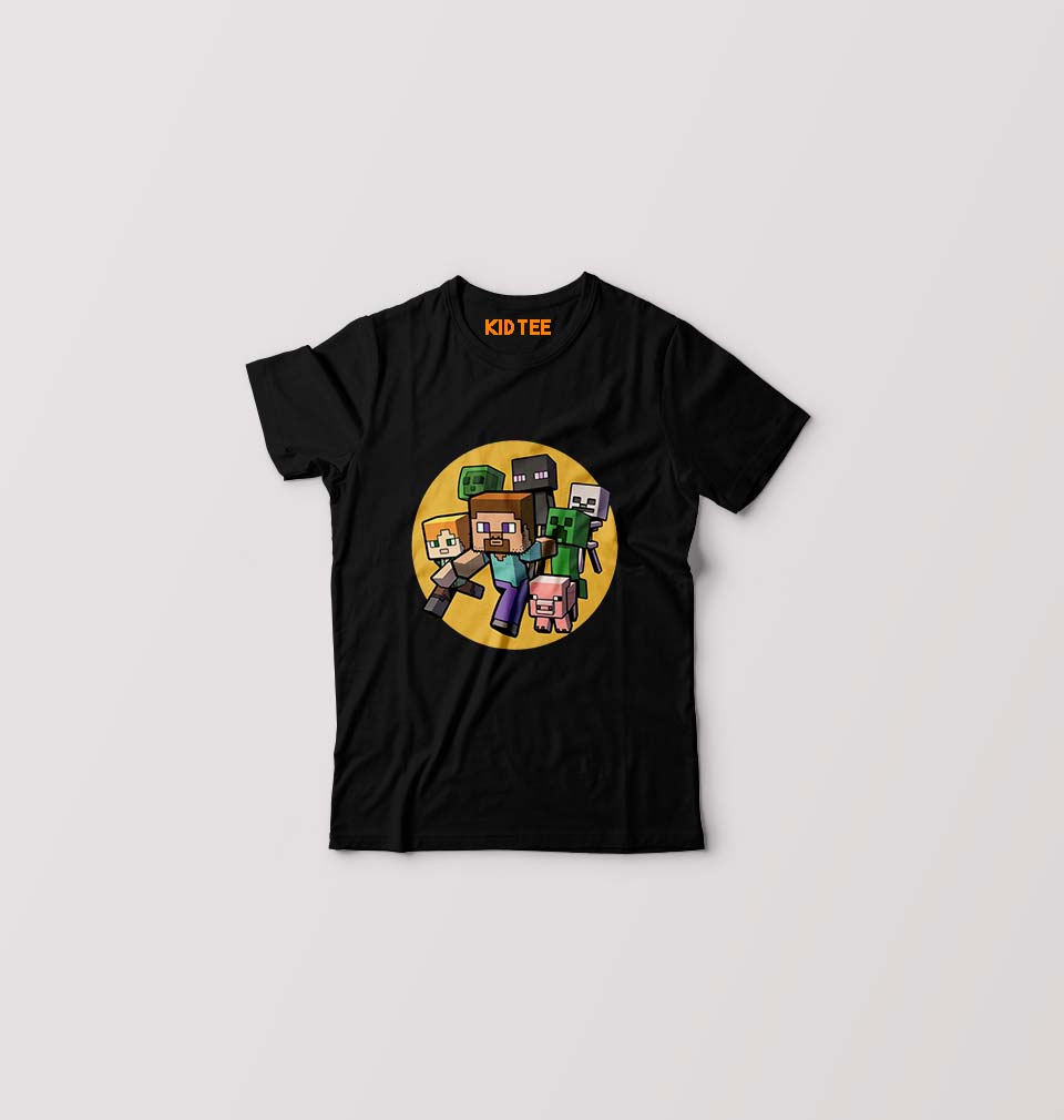 Minecraft Kids T-Shirt for Boy/Girl-Black-Ektarfa.online