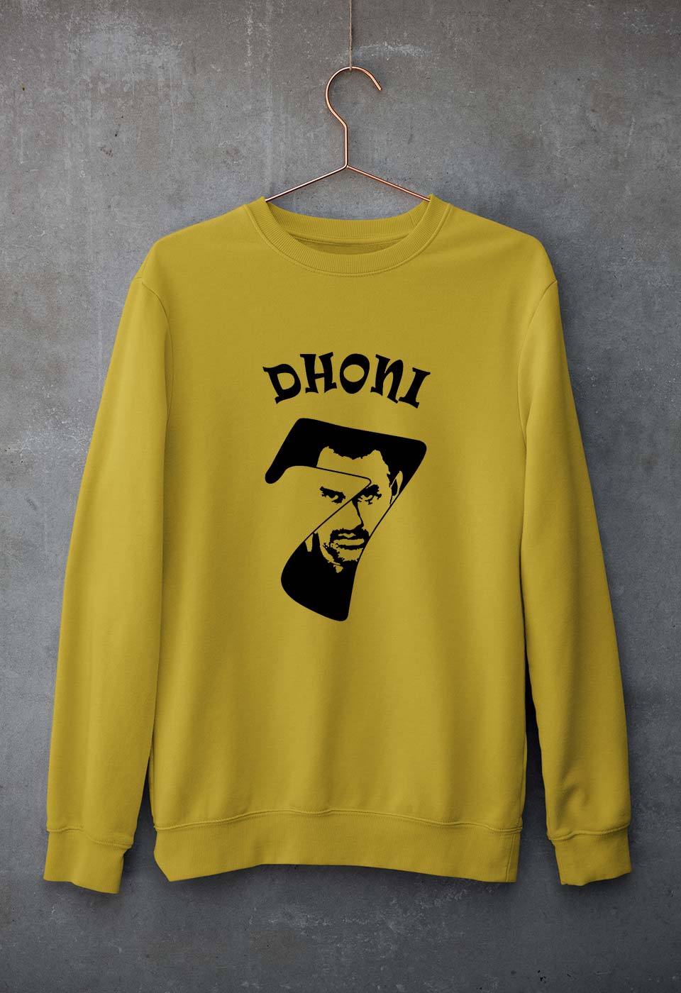 MS Dhoni (MSD) Unisex Sweatshirt for Men/Women-Mustard Yellow-Ektarfa.online