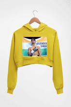 Load image into Gallery viewer, Vijender Singh Crop HOODIE FOR WOMEN-Mustard Yellow-Ektarfa.online
