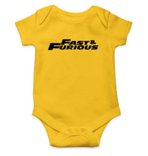 Load image into Gallery viewer, Fast &amp; Furious Kids Romper For Baby Boy/Girl-0-5 Months(18 Inches)-Yellow-Ektarfa.online
