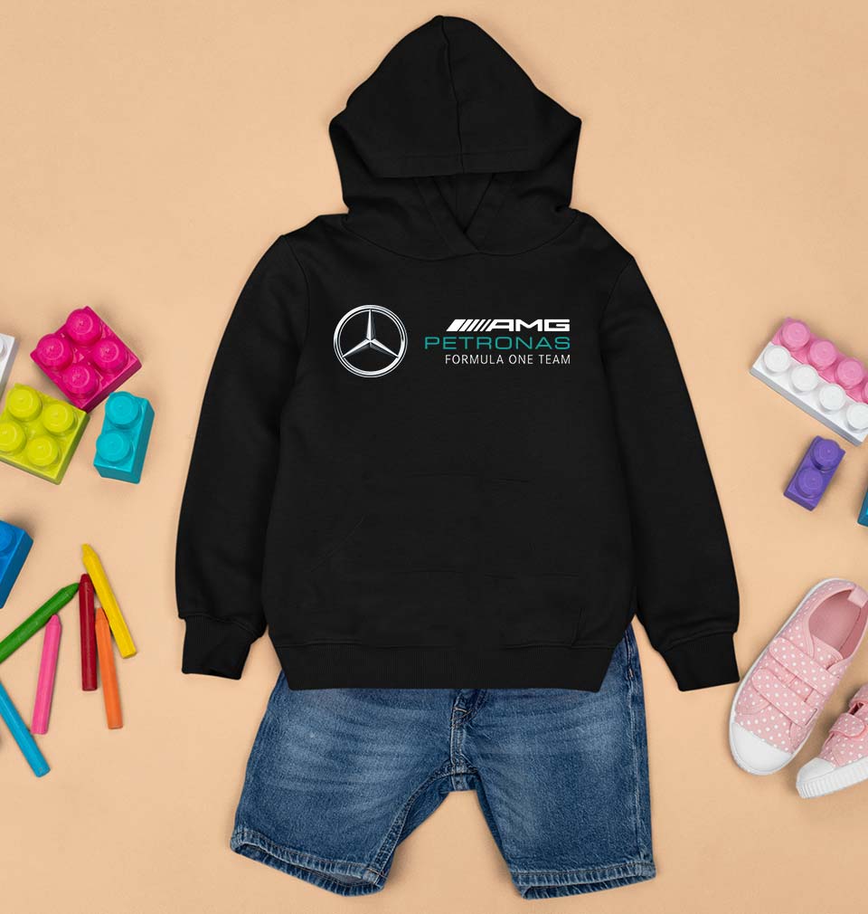 Mercedes AMG Petronas F1 Kids Hoodie for Boy/Girl-0-1 Year(22 Inches)-Black-Ektarfa.online