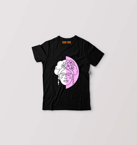 Frida Kahlo Kids T-Shirt for Boy/Girl-Black-Ektarfa.online