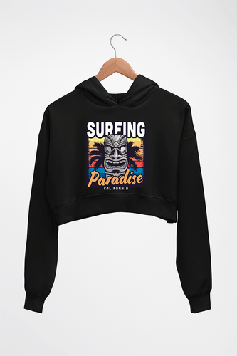 Surfing California Crop HOODIE FOR WOMEN-Black-Ektarfa.online