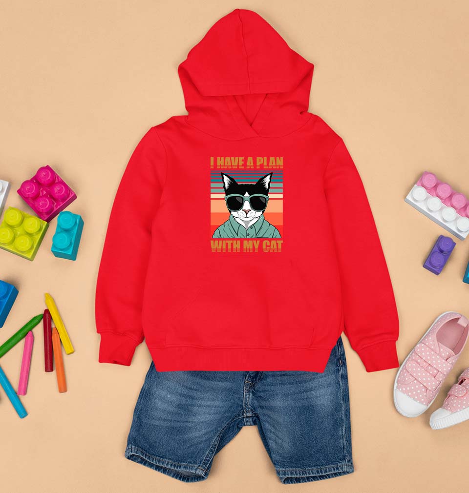 Cat Kids Hoodie for Boy/Girl-0-1 Year(22 Inches)-Red-Ektarfa.online