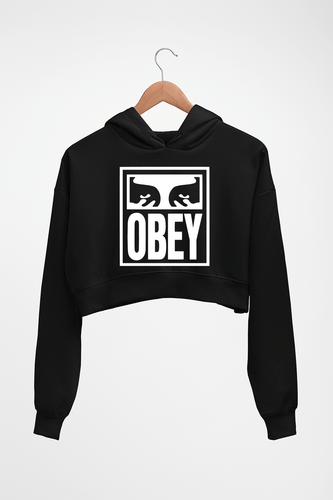 Obey Crop HOODIE FOR WOMEN-Black-Ektarfa.online
