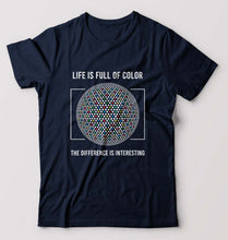 Load image into Gallery viewer, Life T-Shirt for Men-S(38 Inches)-Navy Blue-Ektarfa.online
