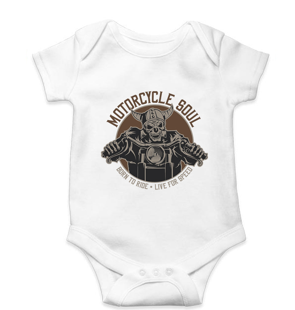 Motercycle Born To Ride Kids Romper For Baby Boy/Girl-0-5 Months(18 Inches)-White-Ektarfa.online