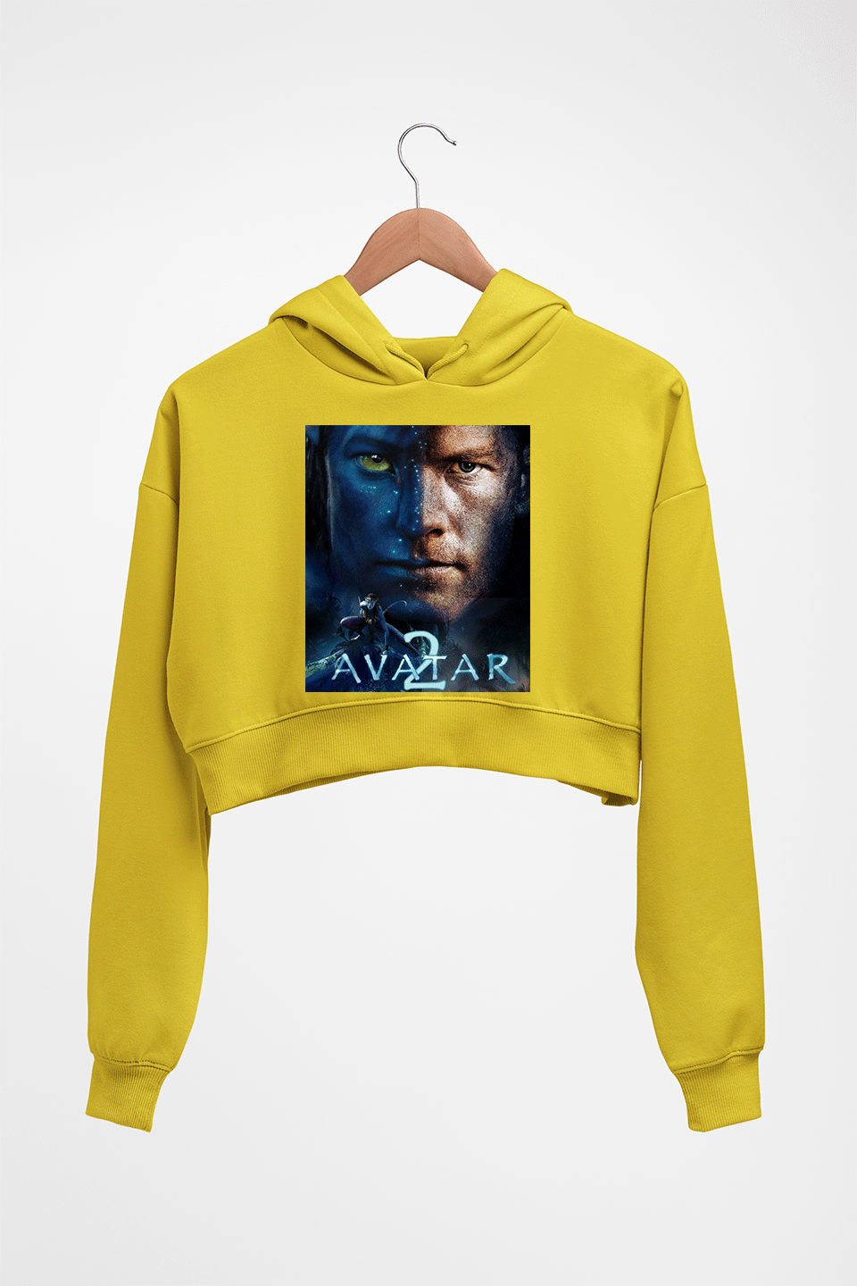 Avatar Crop HOODIE FOR WOMEN-Mustard Yellow-Ektarfa.online