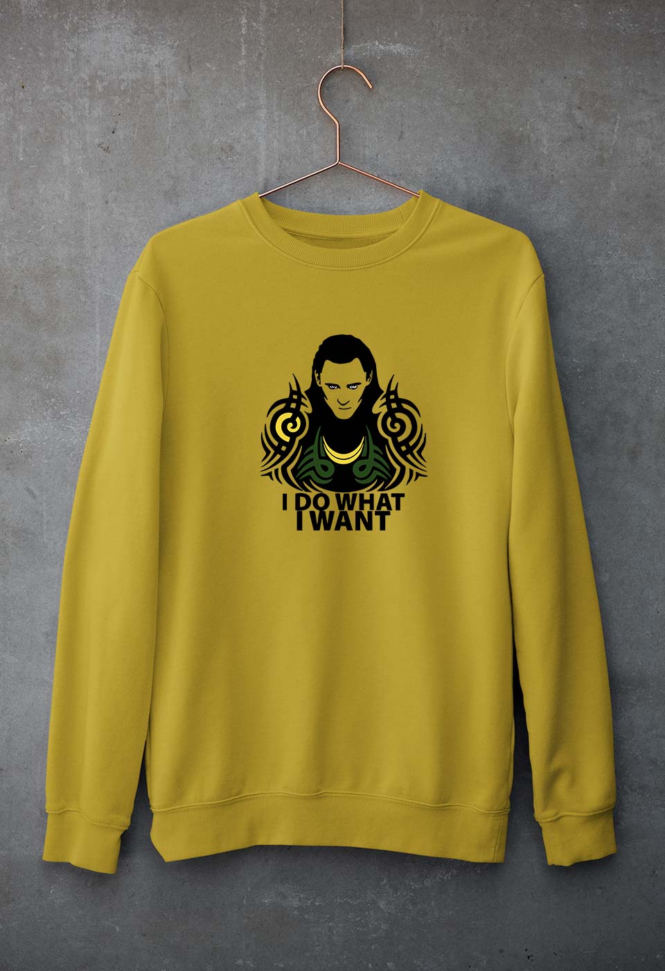 Loki Unisex Sweatshirt for Men/Women-S(40 Inches)-Mustard Yellow-Ektarfa.online