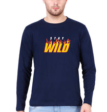 Load image into Gallery viewer, Stay Wild Full Sleeves T-Shirt for Men-Navy Blue-Ektarfa.online
