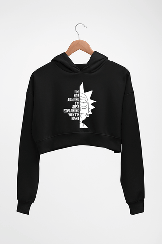 Rick and Morty Crop HOODIE FOR WOMEN-Black-Ektarfa.online