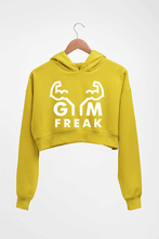 Load image into Gallery viewer, Gym Crop HOODIE FOR WOMEN-Mustard Yellow-Ektarfa.online
