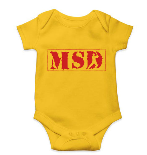 MS Dhoni (MSD) Kids Romper For Baby Boy/Girl-Yellow-Ektarfa.online