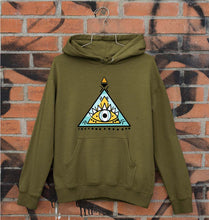 Load image into Gallery viewer, Psychedelic Triangle eye Unisex Hoodie for Men/Women-S(40 Inches)-Olive Green-Ektarfa.online
