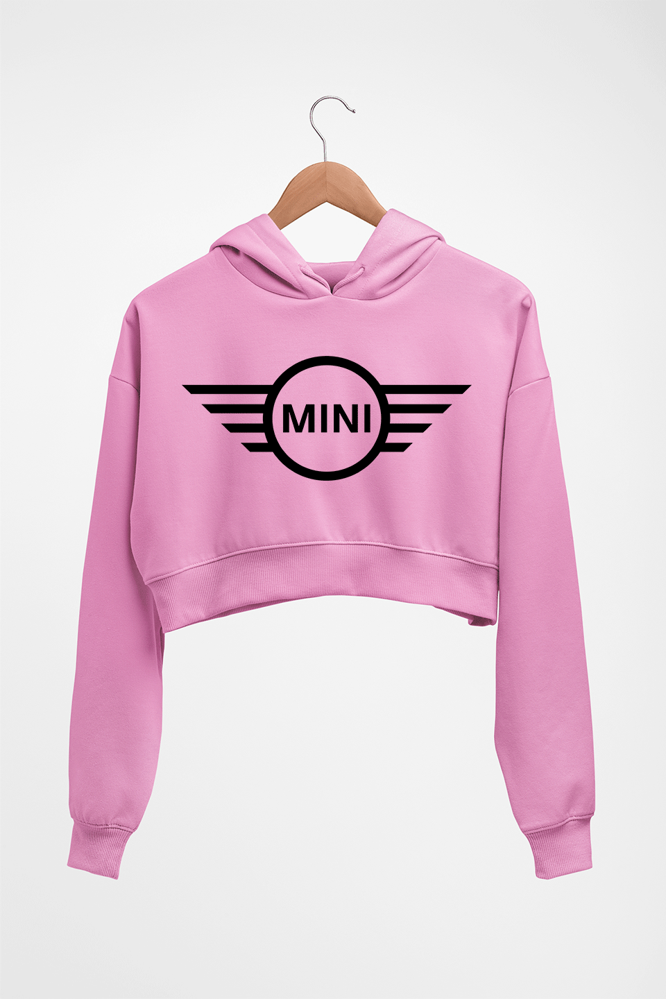 Mini Cooper Crop HOODIE FOR WOMEN-Light Baby Pink-Ektarfa.online
