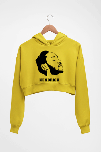 Kendrick Lamar Crop HOODIE FOR WOMEN-Mustard yellow-Ektarfa.online