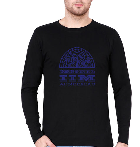 IIM Ahmedabad Full Sleeves T-Shirt for Men-S(38 Inches)-Black-Ektarfa.online