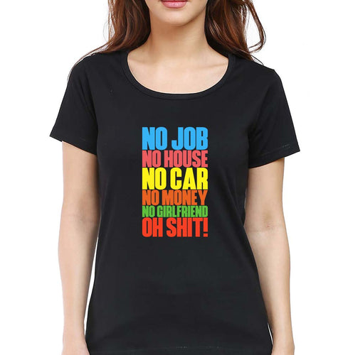 Oh Shit Funny T-Shirt for Women-Black-Ektarfa.online