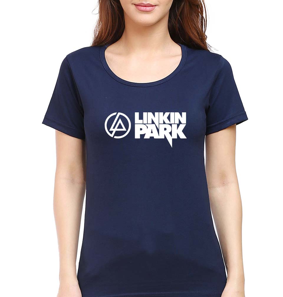 Linkin Park T-Shirt for Women-XS(32 Inches)-Navy Blue-Ektarfa.online