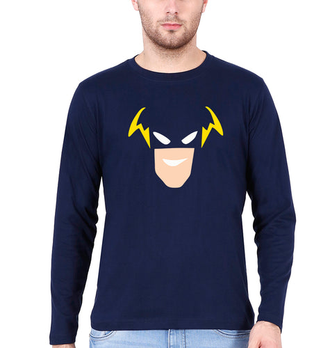 Flash Superhero Full Sleeves T-Shirt for Men-Navy Blue-Ektarfa.online
