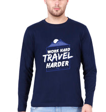Load image into Gallery viewer, Travel Harder Full Sleeves T-Shirt for Men-Navy Blue-Ektarfa.online
