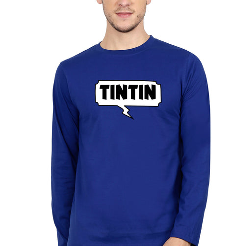 Tintin Full Sleeves T-Shirt for Men-Royal Blue-Ektarfa.online