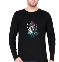 Load image into Gallery viewer, Psychedelic Ganesha Full Sleeves T-Shirt for Men-S(38 Inches)-Black-Ektarfa.online
