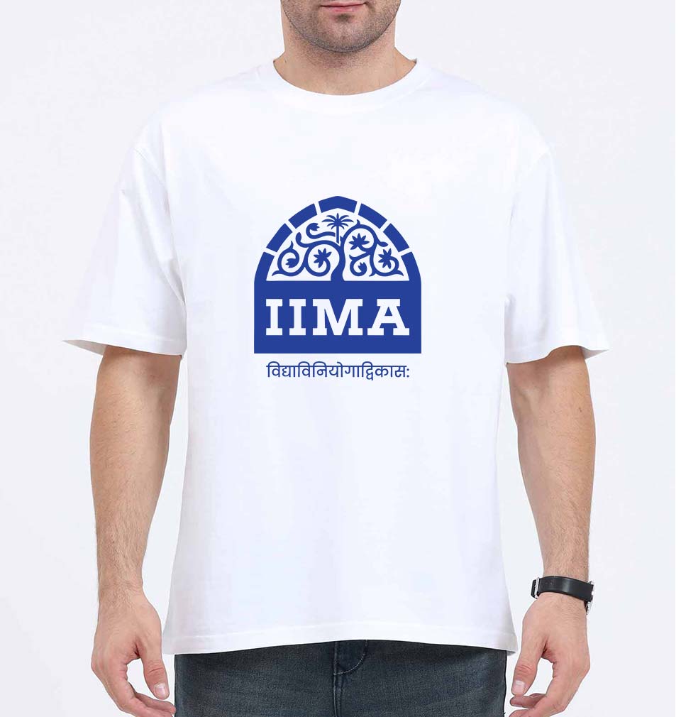 IIMA Ahmedabad Oversized T-Shirt for Men-White-Ektarfa.online