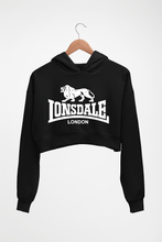 Load image into Gallery viewer, Lonsdale Crop HOODIE FOR WOMEN-Black-Ektarfa.online
