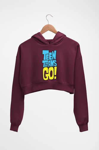 Teen Titans Go! Crop HOODIE FOR WOMEN-Maroon-Ektarfa.online