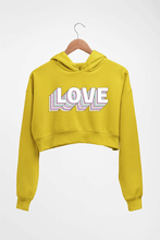 Load image into Gallery viewer, Love Crop HOODIE FOR WOMEN-Mustard Yellow-Ektarfa.online

