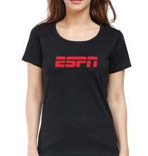 Load image into Gallery viewer, ESPN T-Shirt for Women-XS(32 Inches)-Black-Ektarfa.online
