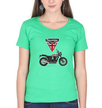 Load image into Gallery viewer, Triumph Motorcycles T-Shirt for Women-XS(32 Inches)-Flag Green-Ektarfa.online
