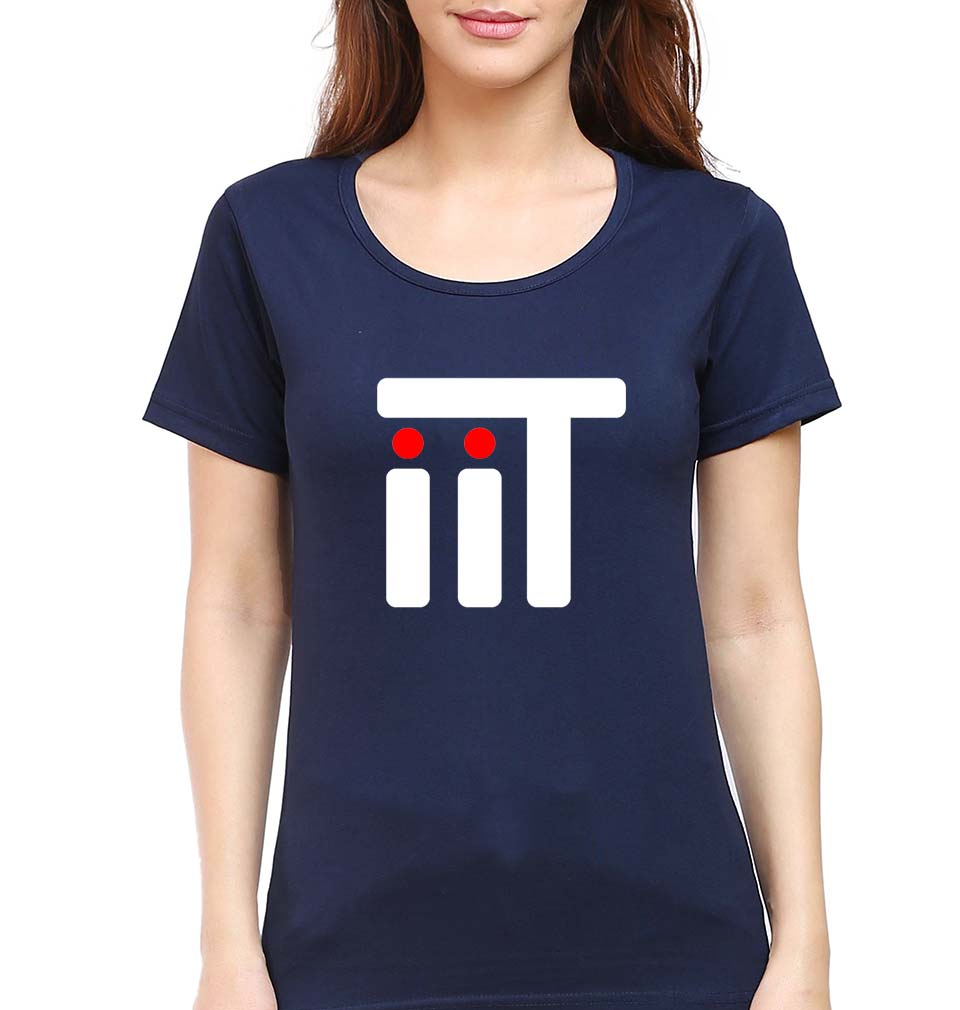 IIT T-Shirt for Women-XS(32 Inches)-Navy Blue-Ektarfa.online
