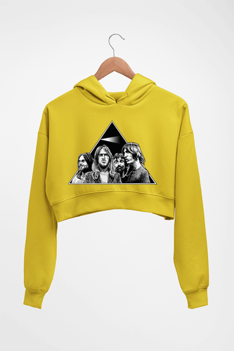 Pink Floyd Crop HOODIE FOR WOMEN-Mustard Yellow-Ektarfa.online