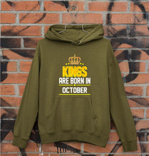 Load image into Gallery viewer, Kings Are Born In October Unisex Hoodie for Men/Women-S(40 Inches)-Olive Green-Ektarfa.online
