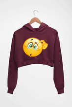 Load image into Gallery viewer, Emoji Crop HOODIE FOR WOMEN-Maroon-Ektarfa.online
