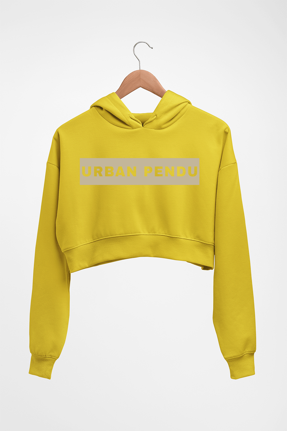 Urban Pendu Crop HOODIE FOR WOMEN-Mustard Yellow-Ektarfa.online