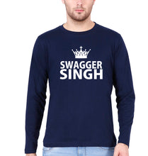 Load image into Gallery viewer, Swagger Singh Full Sleeves T-Shirt for Men-S(38 Inches)-Navy Blue-Ektarfa.online

