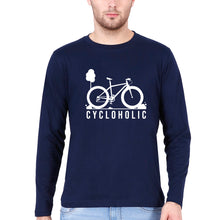 Load image into Gallery viewer, Cycloholic Full Sleeves T-Shirt for Men-Navy Blue-Ektarfa.online
